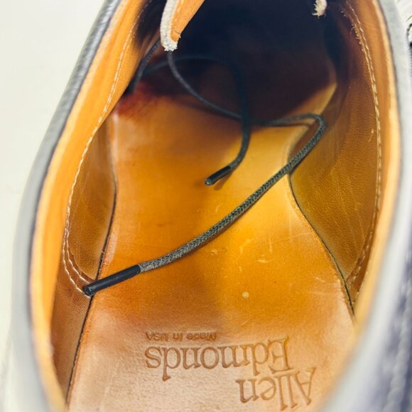 Vintage Allen Edmonds "Argonaut" Men's Leather Cap-Toe Oxfords 10.5 D Black - Picture 13 of 16